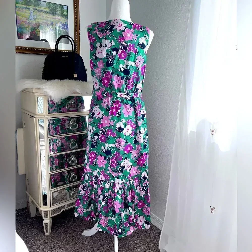 J.Crew ruffled floral midi dress